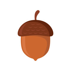 Acorn icon in flat style. Oak nut vector illustration on isolated background. Nature sign business concept.
