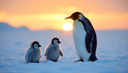 Obraz premium two penguins on the rocks