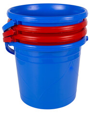 High-Quality Red and Blue Plastic Bucket for Household Tasks, Portable Blue Bucket,
