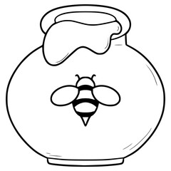 honey jar illustration hand drawn outline vector