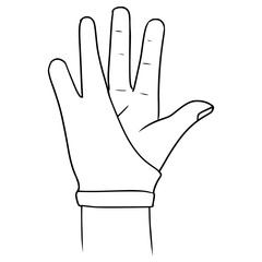 gloves for drawing illustration hand drawn outline vector