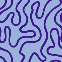 Obraz premium Seamless abstract pattern with squiggles and scribbles. Weaved curved lines. Chaotic ink scribbles decorative texture. Messy doodles, wavy and curly lines.
