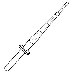 shinai bamboo sword illustration hand drawn outline vector