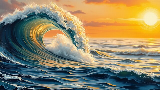 A solitary figure stands at the water's edge, back to the warm sand, transfixed by the power and