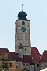 Council Tower of Sibiu, Romania. It's a prominent landmark known for its imposing height, distinctive architecture, and historical significance. 