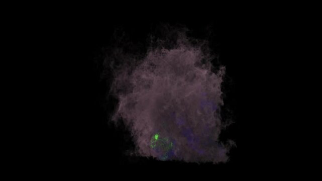 Crazy green magic fire with smoke on transparent background

3d rendering of magic explosion simulation with alpha channel (transparent background)
