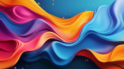 A vibrant and colorful 3D line composition, illustrating the concept of motion and technology through abstract forms and fluid shapes, suitable for modern design projects