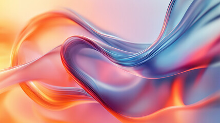 Naklejka premium An abstract background with flowing 3D lines that twist and turn, evoking a sense of movement and fluidity, set against a futuristic backdrop of technology