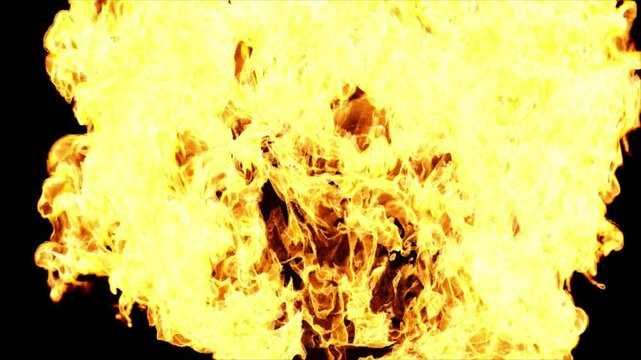 Burning flames close to camera
3d rendering of fire simulation with alpha channel (transparent background)
