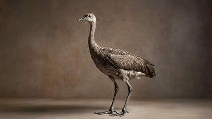 Obraz premium Black-legged Seriema Bird on Black Background, Realistic Photo, Pattern Background, Wallpaper, Cover and Screen for Smartphone, PC, Laptop, 16:9 and 9:16 Format