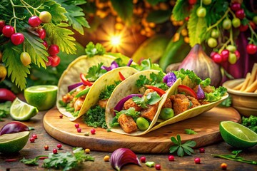 Delicious Chicken and Avocado Taco Double Exposure Photography for Food Lovers