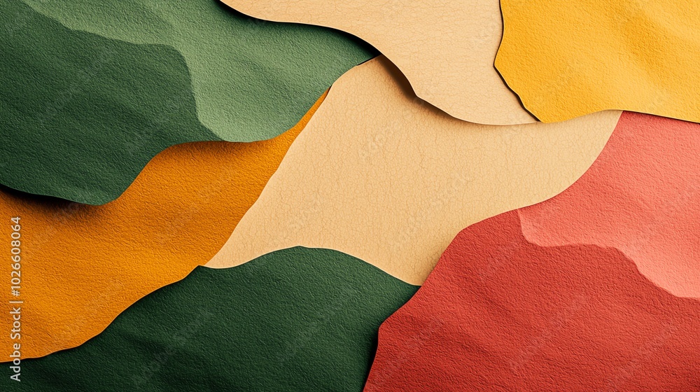 Poster vibrant colored paper layers create a visually striking backdrop, perfect for various design project