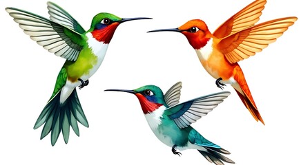 Fototapeta premium set of hummingbird
