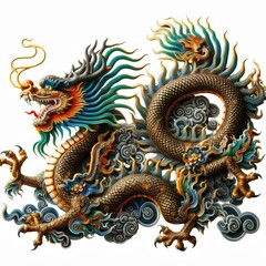 chinese dragon, national symbol of China isolated on white background