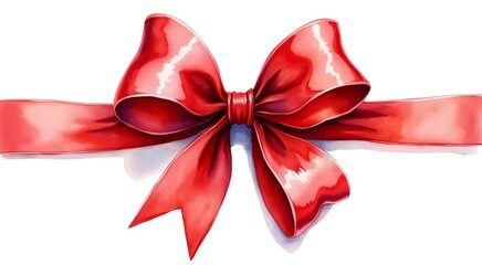 red bow isolated on white