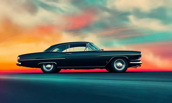 Classic Car in Motion