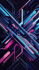 Abstract geometric shapes symbolizing creative technology, digital art, social communication, and modern science. Ideal for posters, covers, banners, brochures and websites