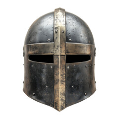 Timeless Vintage Silver Helmet Isolated on Transparent Background &ndash; Perfect for Marketing Campaigns, Product Banners, and Decorative Uses Featuring Classic Protection Equipment.