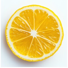 Sliced juicy lemon, white background