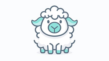 a white sheep with a blue nose