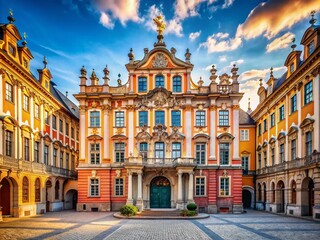 Fototapeta premium Captivating Baroque Architecture in Historic Urban Setting: A Travel Journey Through Time