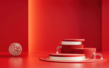 3D background simulation product scene wooden background