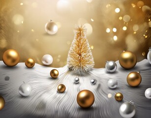 surreal golden and silver background, Christmas