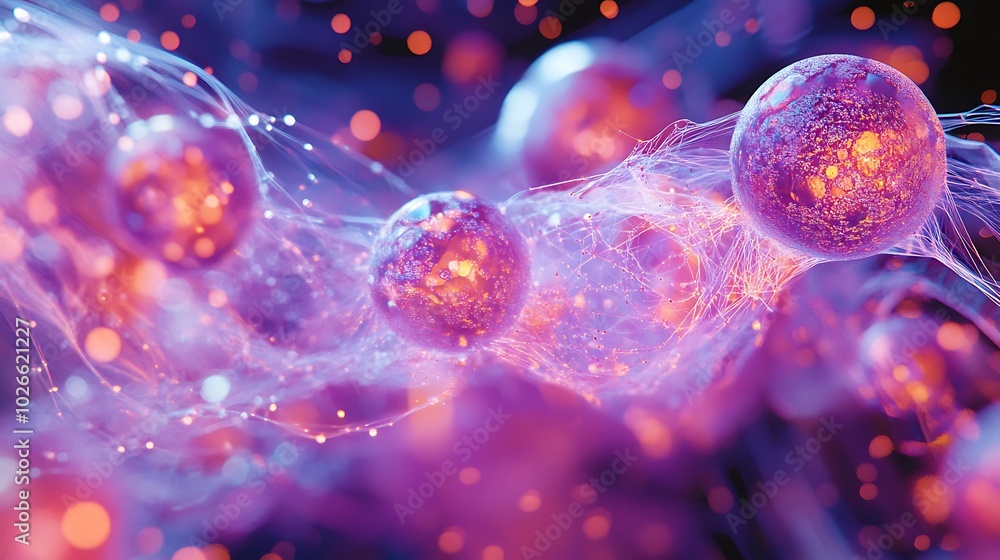 Poster an advanced physics lab exploring the quantum mechanics of entangled particles with digital visualiz