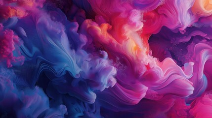 Fototapeta premium Blue and purple smoke swirling