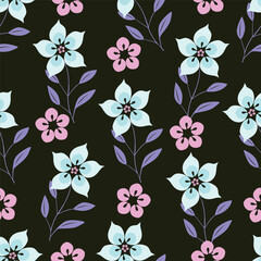 pattern, flower, floral, seamless, leaf, vector, nature, illustration, design, wallpaper, texture, decoration, art, plant, vintage, spring, leaves, ornament, flowers, branch, autumn, garden, card, 