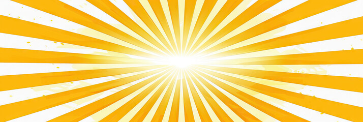 Fototapeta premium Yellow Sunburst School Scene: A sunny yellow and white abstract background for elementary schools, evoking feelings of warmth and happiness with its sunburst design.