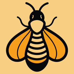 Solid color Squash Bee animal vector design