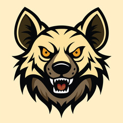 Hyena head mascot logo style illustration