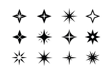 Set of sparkles star illustration
