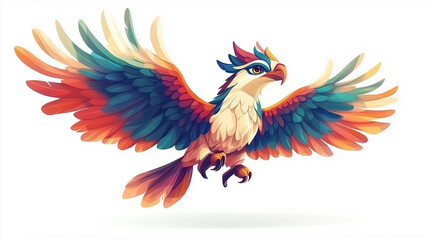Illustration of a griffon on white background