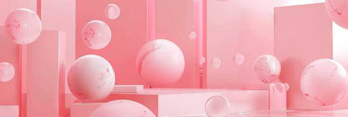 Pops of Pink: A pastel pink abstract background with pops of color, perfect for creating a feminine and inviting school setting.