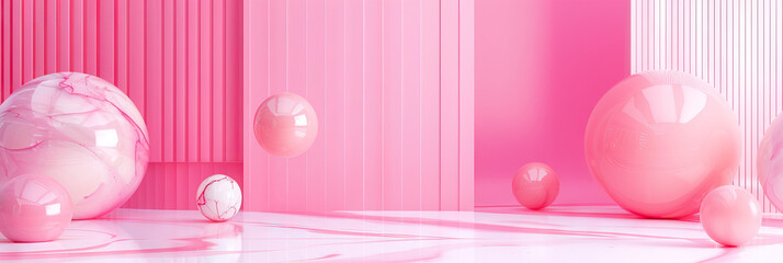 Pops of Pink: A pastel pink abstract background with pops of color, perfect for creating a feminine and inviting school setting.