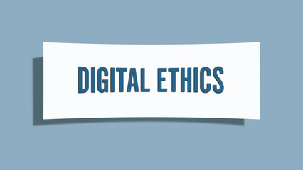 Digital Ethics. A card isolated on blue background.
