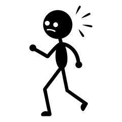 Dynamic stick figures in motion silhouette vector art, perfect for educational materials, business presentations, web icons, infographics, and creative design projects.