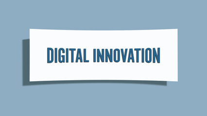 Digital Innovation. A card isolated on blue background.