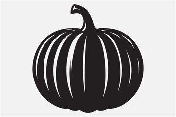 A black silhouette of a pumpkin.