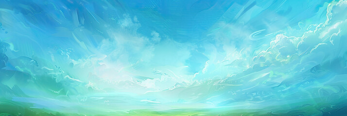 Fototapeta premium Serene Scape: A soft blue and green abstract background offers a tranquil atmosphere for learning.