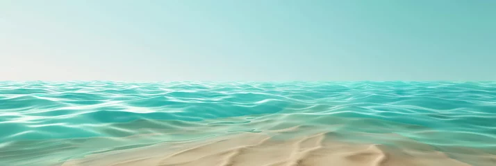 Soothing Seascape: A calming turquoise and sand abstract background creates a soothing school environment.