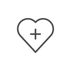 Obraz premium Add to fav icon Thin outline art symbol