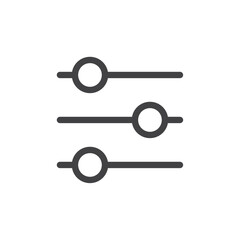 Adjustments icon Thin outline art symbol