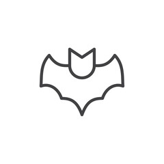 Bat icon Thin outline art symbol