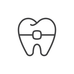 Braces icon Thin outline art symbol