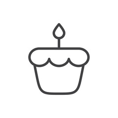 Cake icon Thin outline art symbol
