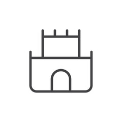 Fototapeta premium Castle icon Thin outline art symbol