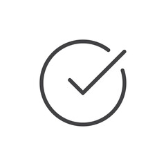 check mark icon Thin outline art symbol